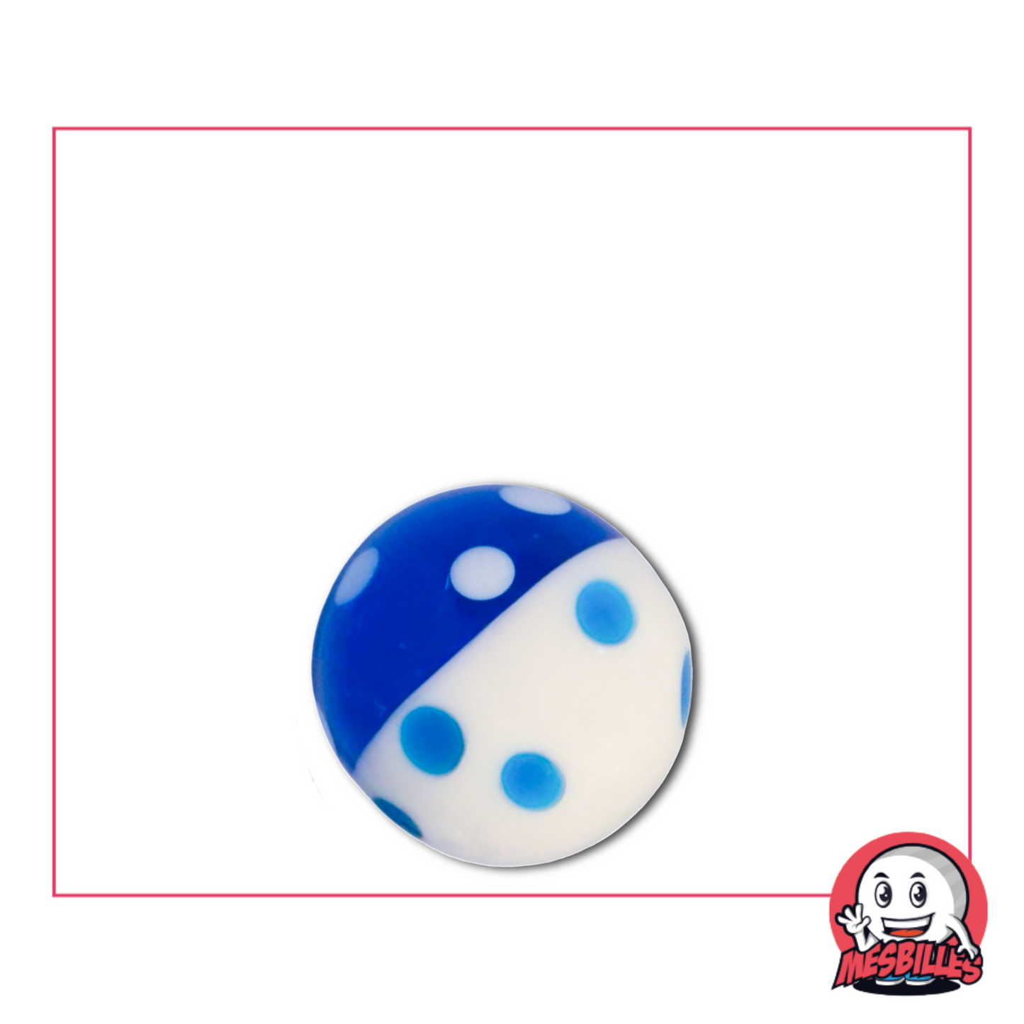 Biglia artistica blu e bianco 16 mm, motivo marinaro a pois