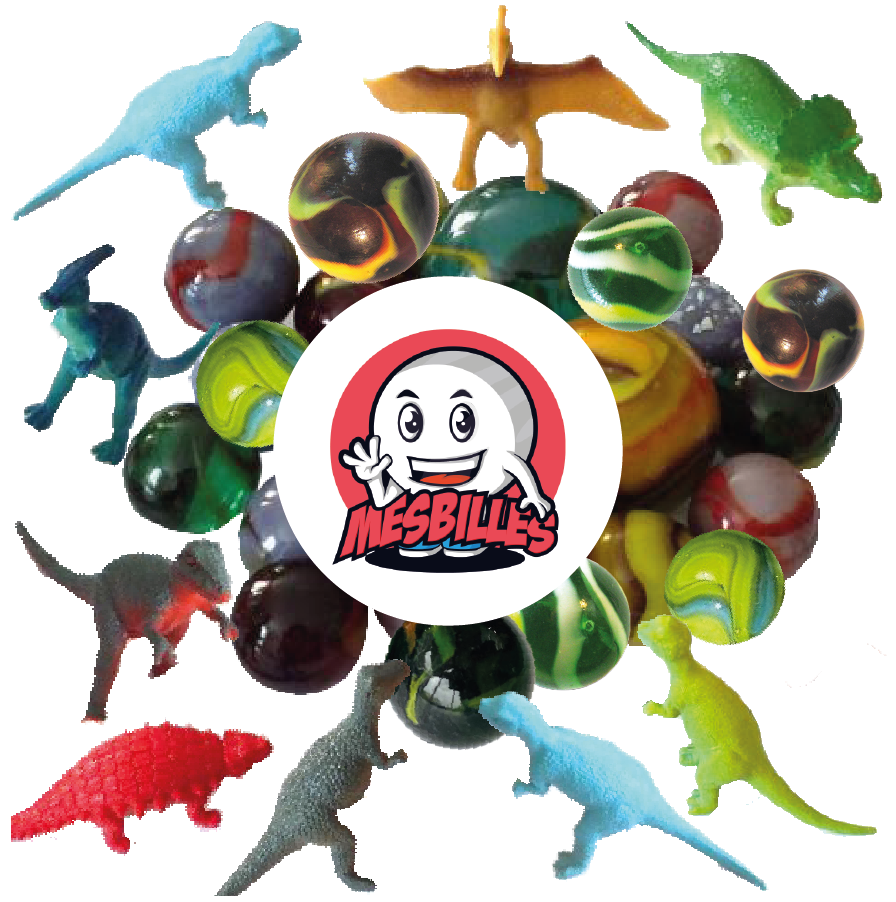 55 Biglie e Figurine Dinosauri