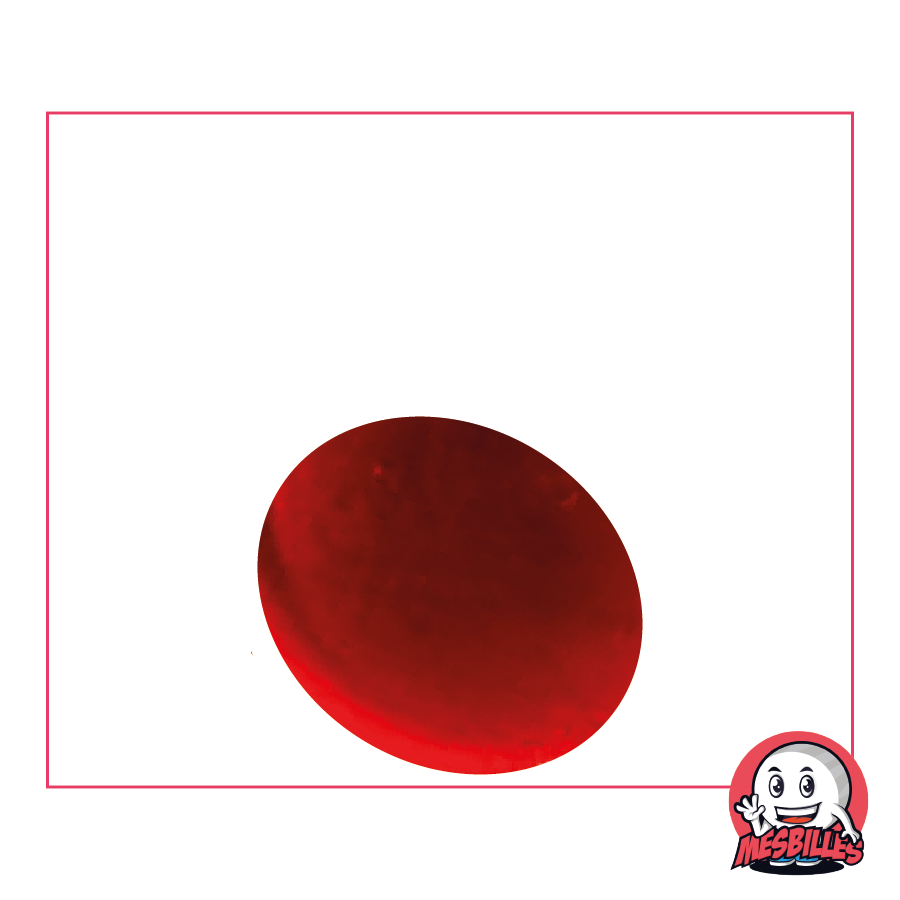 Biglie molto grandi di colore rosso, biglie piatte in vetro traslucido, biglie cinesi da 3 cm