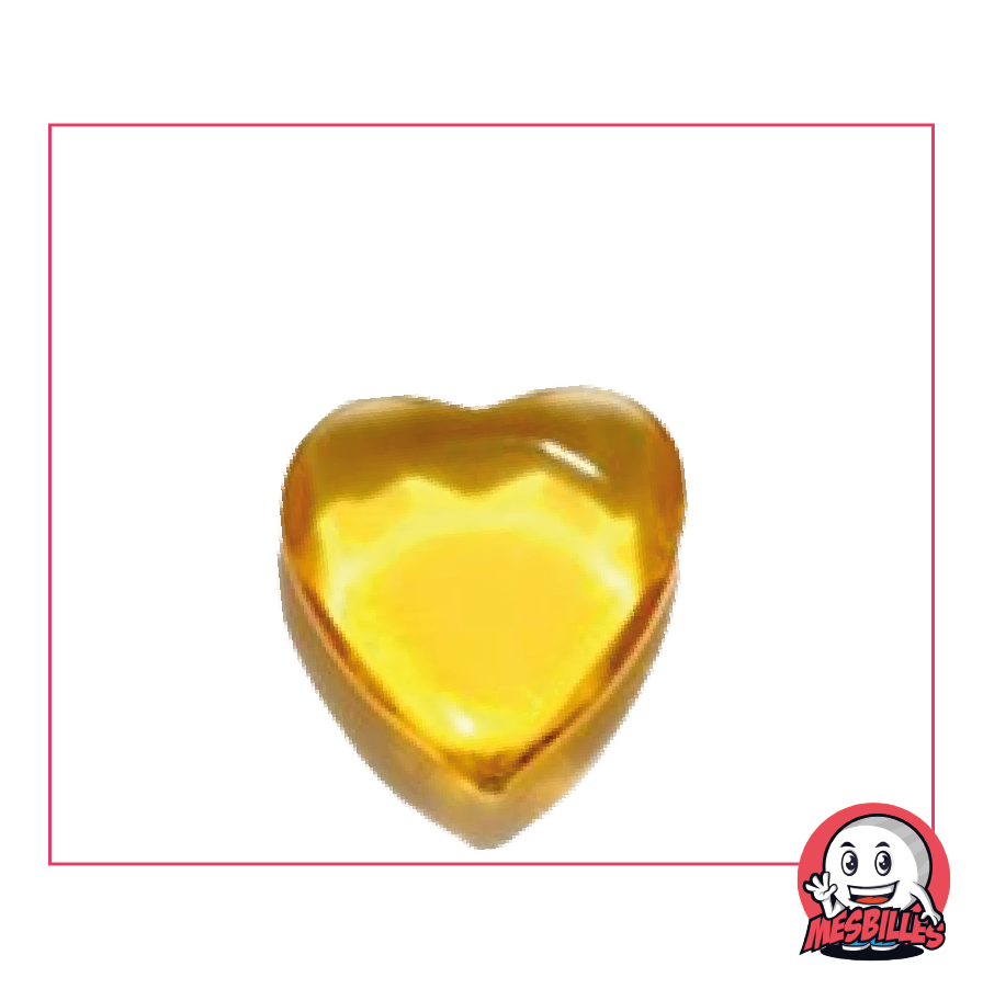 Biglia Extra-Piatta Cuore in Vetro Traslucido Giallo - MieiBiglie