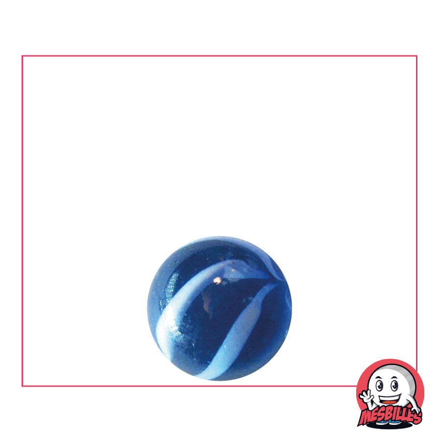 Biglia Spot 14 mm - Vetro Traslucido Blu striato di Bianco - MieiBiglie