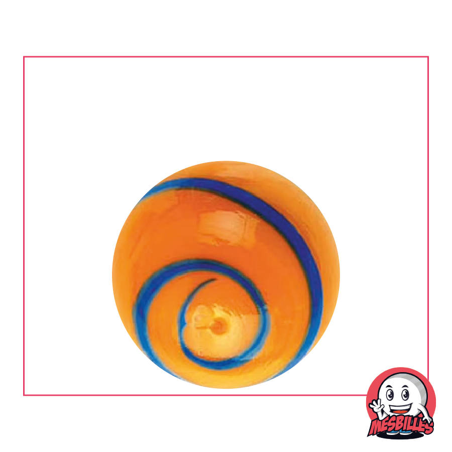 Biglia Equinozio Arancione da 25 mm di Kim'Play in vetro opaco - L'equilibrio astrale in formato biglia, di MieiBiglie