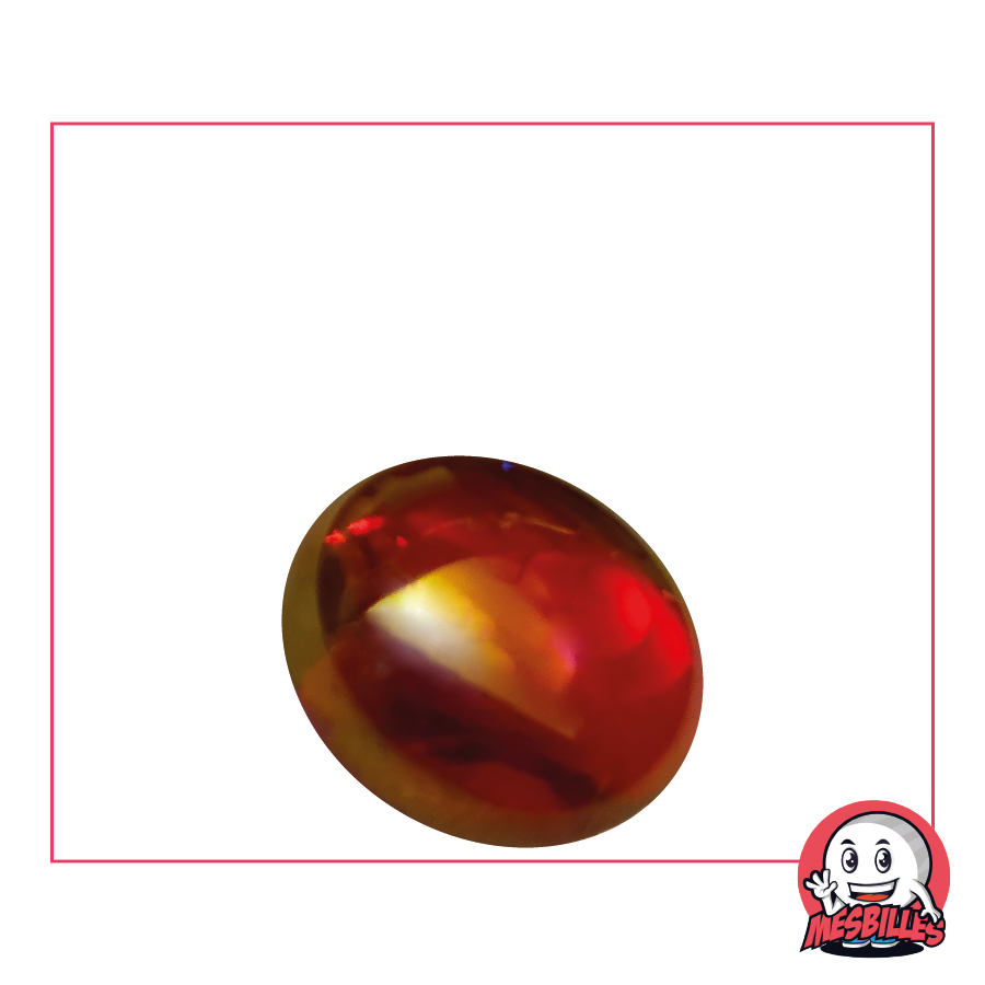1 Biglia Piatta Iridescente Rosso 30 mm