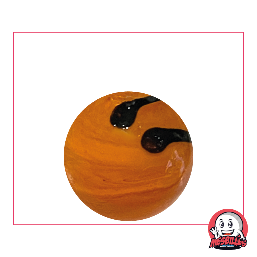 Biglia Zebra Arancione 25 mm in vetro opaco - L'unica zebra abbastanza audace da sfidare il Sahara, di MieiBiglie