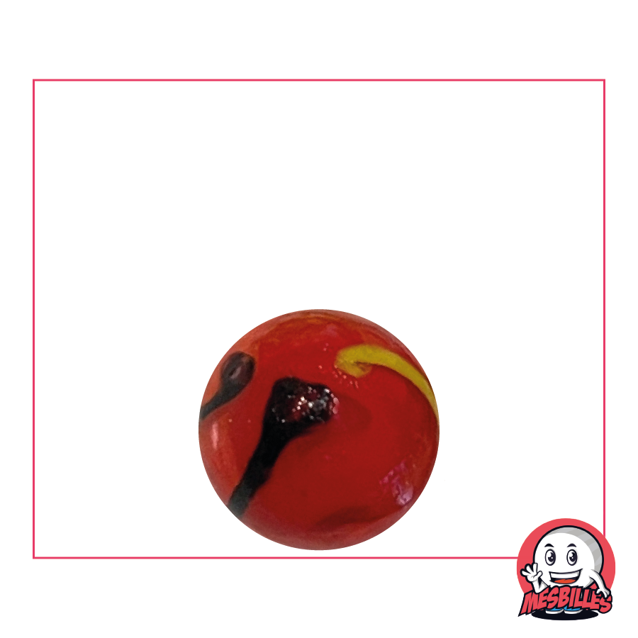 Biglia Zebra Rossa 16 mm, l'ispirazione di Picasso nel mondo delle biglie, in vetro opaco