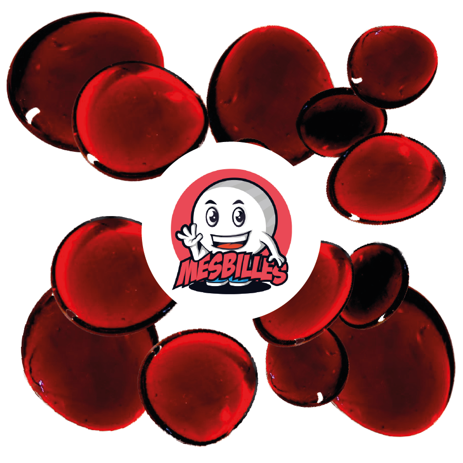 MesBilles - biglie molto grandi di colore rosso, biglie piatte in vetro traslucido, biglie cinesi da 3 cm