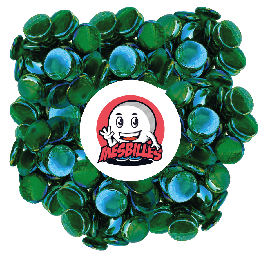 1 Biglia Piatta Iridescente Verde 30 mm