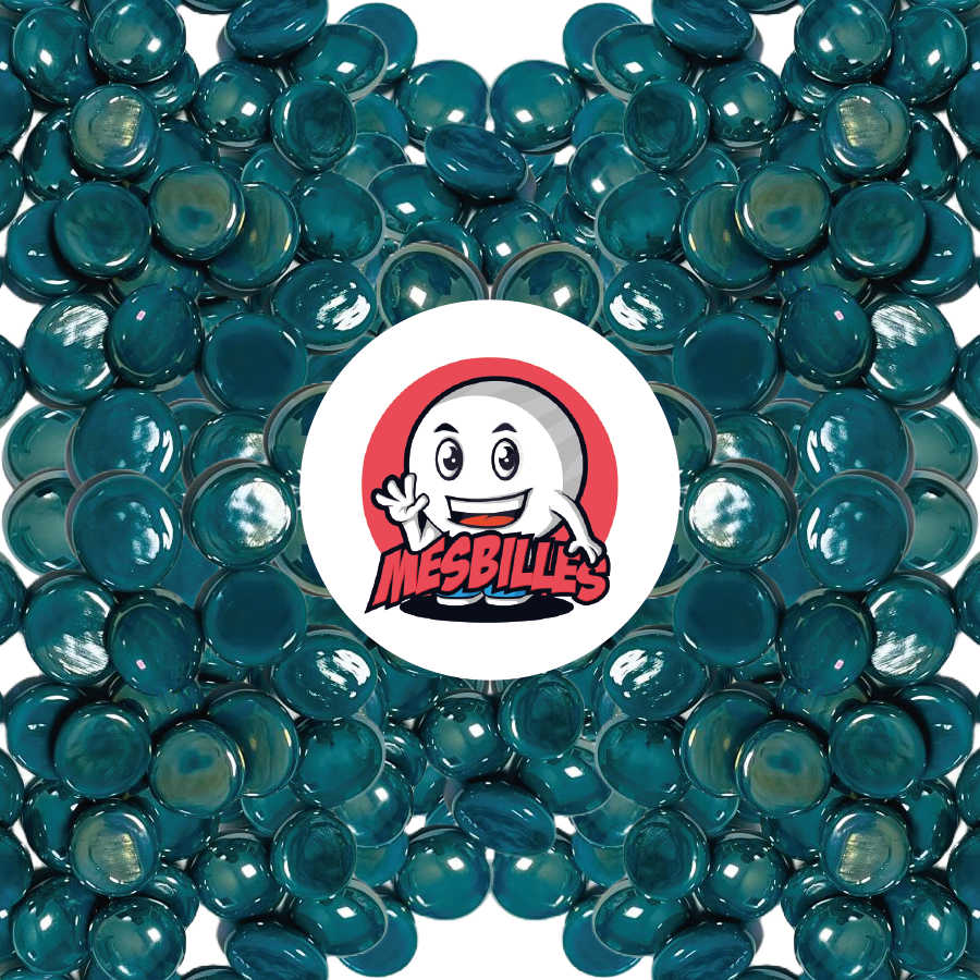 1 Biglia piatta 18 mm Glossy Blu-Turchese