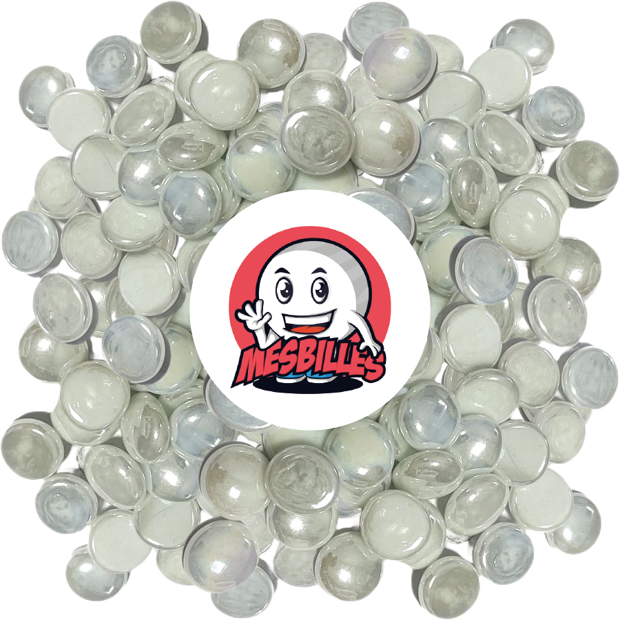 1 Biglia piatta 18 mm Lucido Bianco