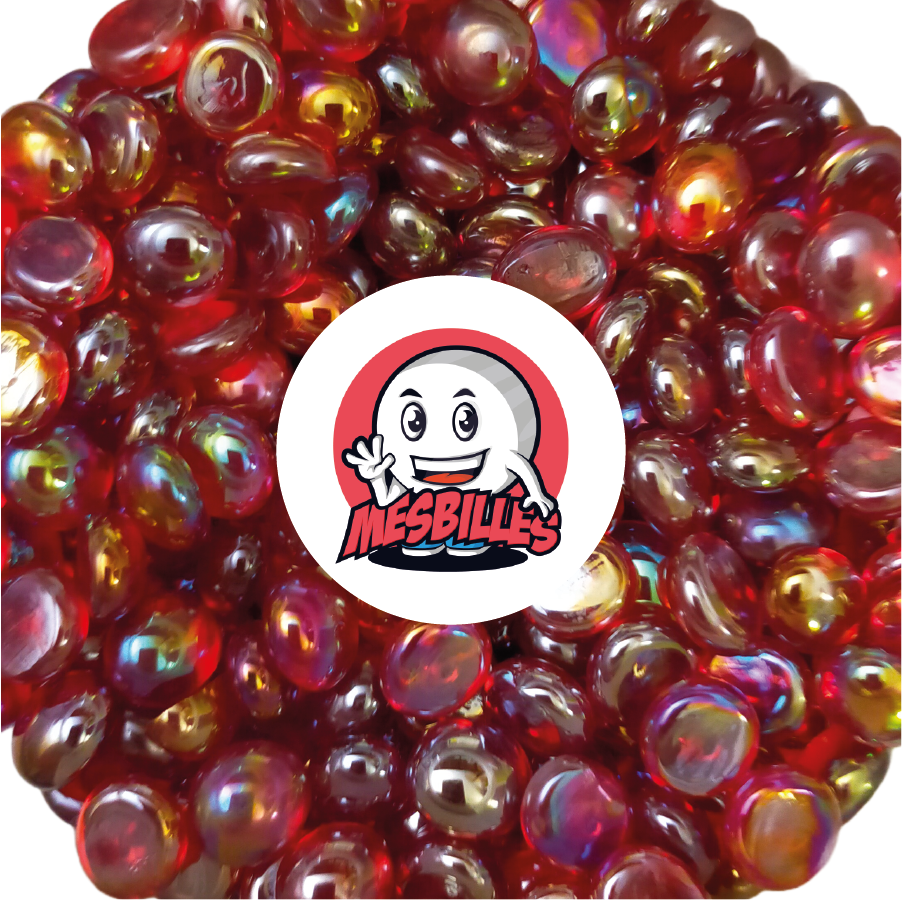 1 Biglia piatta 18 mm Irisée Rossa