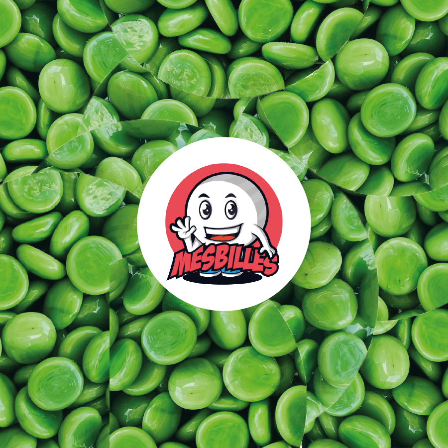 1 Biglia piatta 18 mm Perla Verde