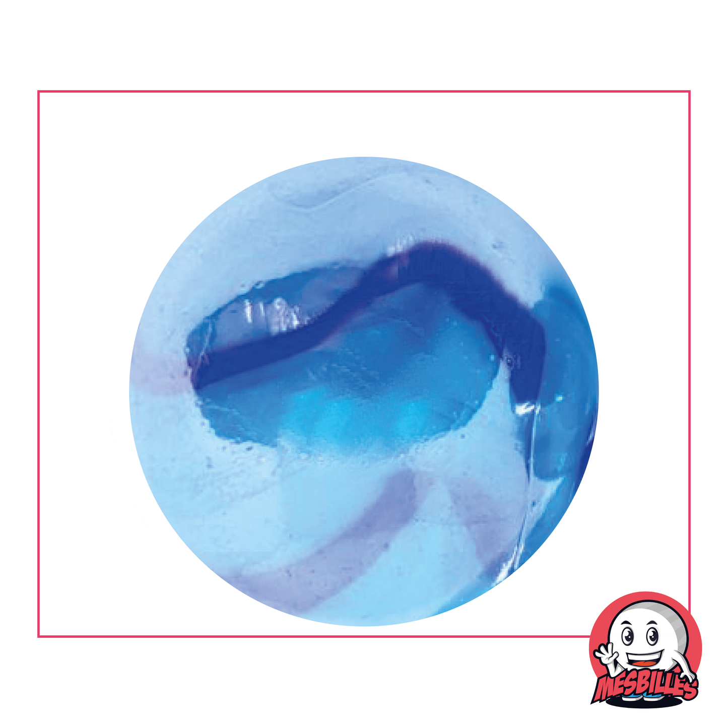 Biglia molto grande blu cinese da 42 mm, biglia perlata con molteplici sfumature di blu sulla superficie