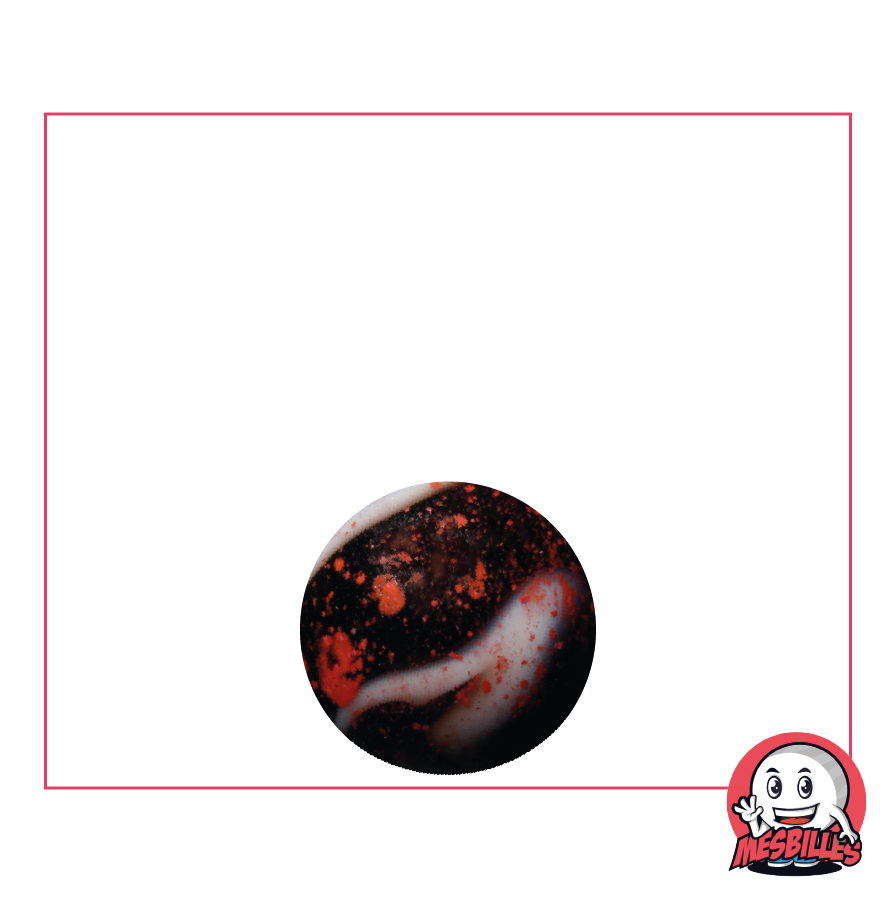 Biglia Dracula 14 mm in vetro opaco bianco rosso macchiato di nero - MieiBiglie