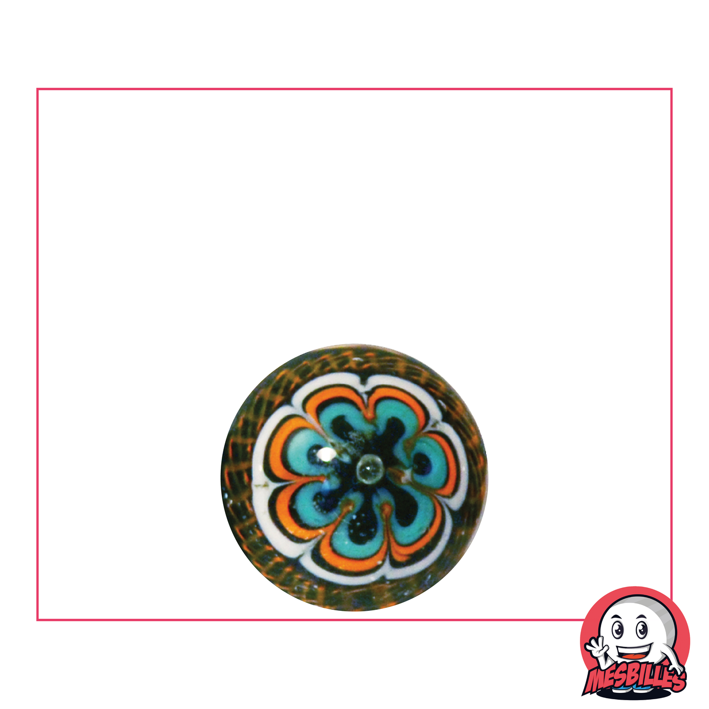 Biglia Mandala 16 mm, multicolore arancione - collezione pezzi artigianali