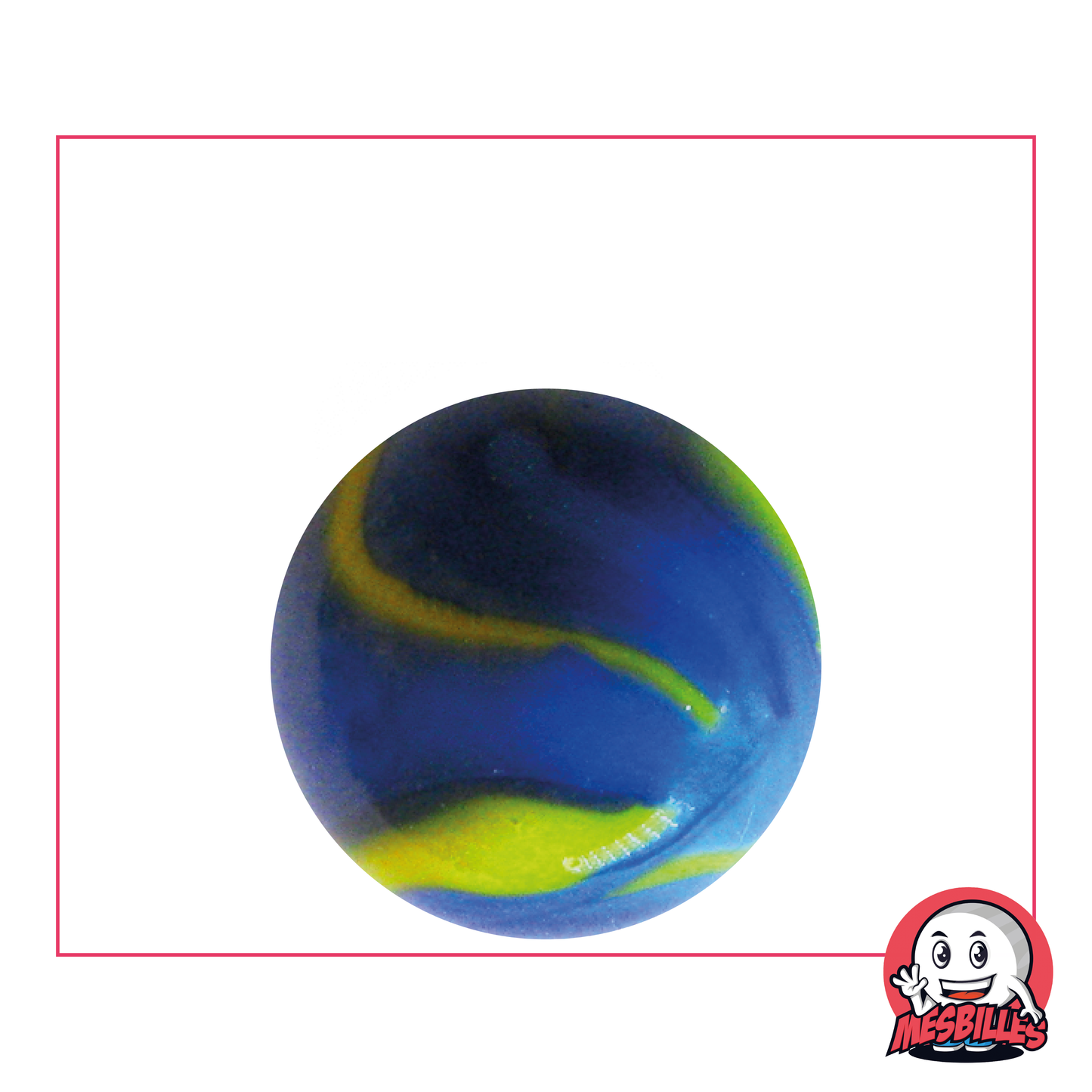Biglia Van Gogh 25 mm in vetro opaco giallo striato di blu - MieiBiglie
