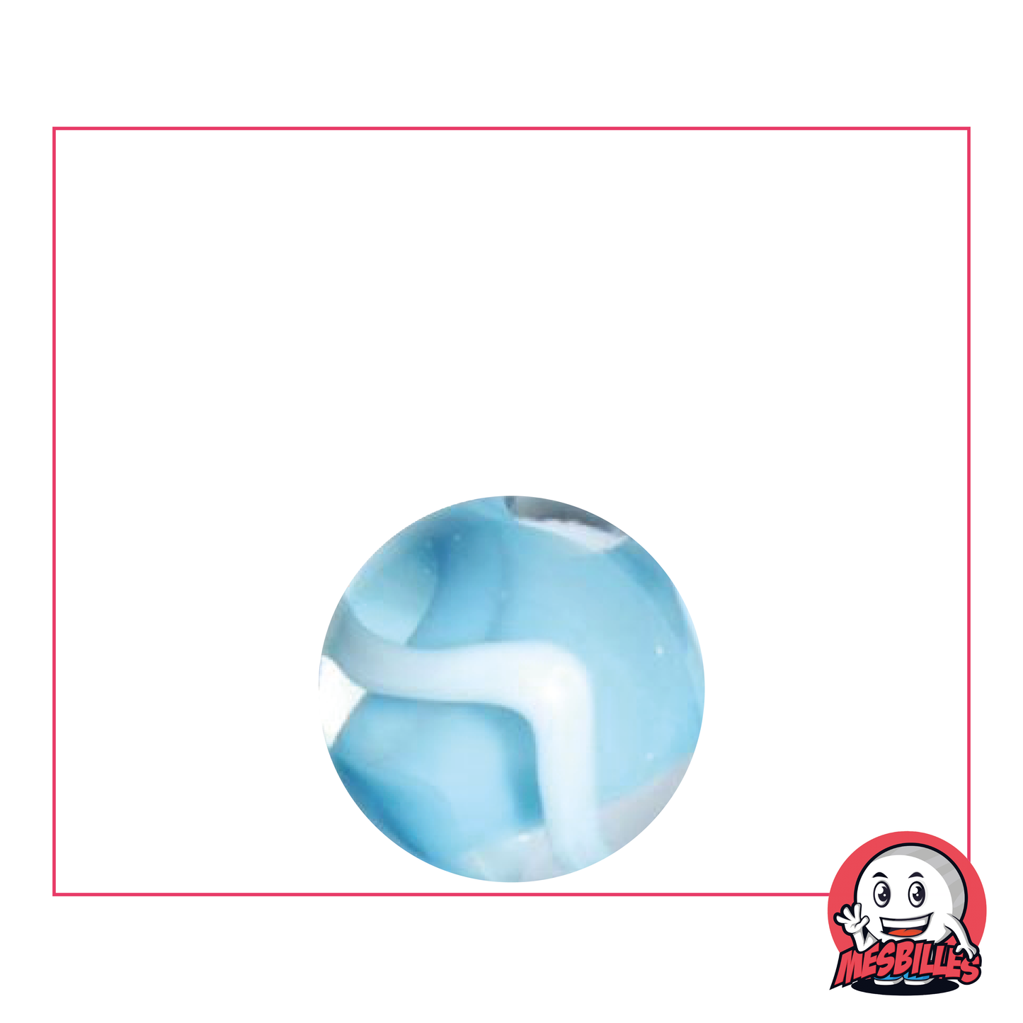 1 Biglia Neige 16 mm in vetro di colore Blu - Turchese