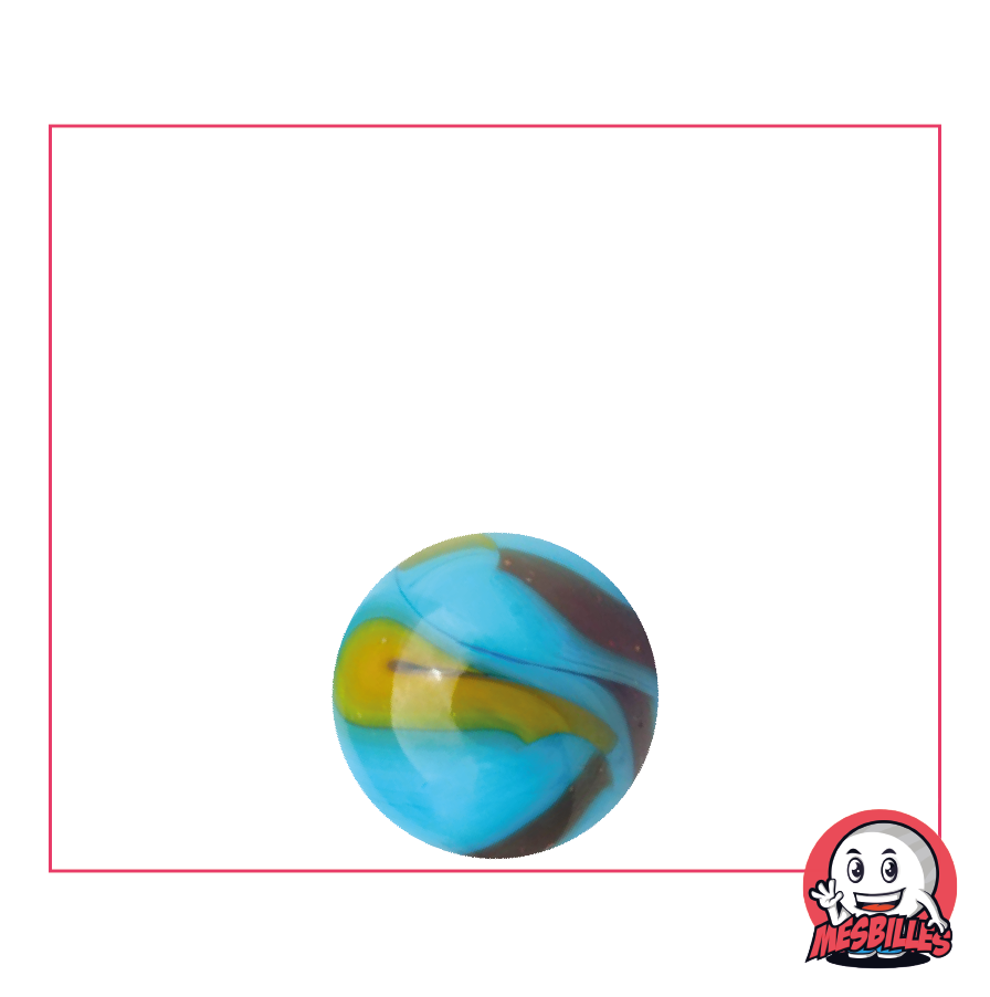 Biglia Pianeta Terra opaca di colore blu con tracce di nero da 14 mm - MieiBiglie