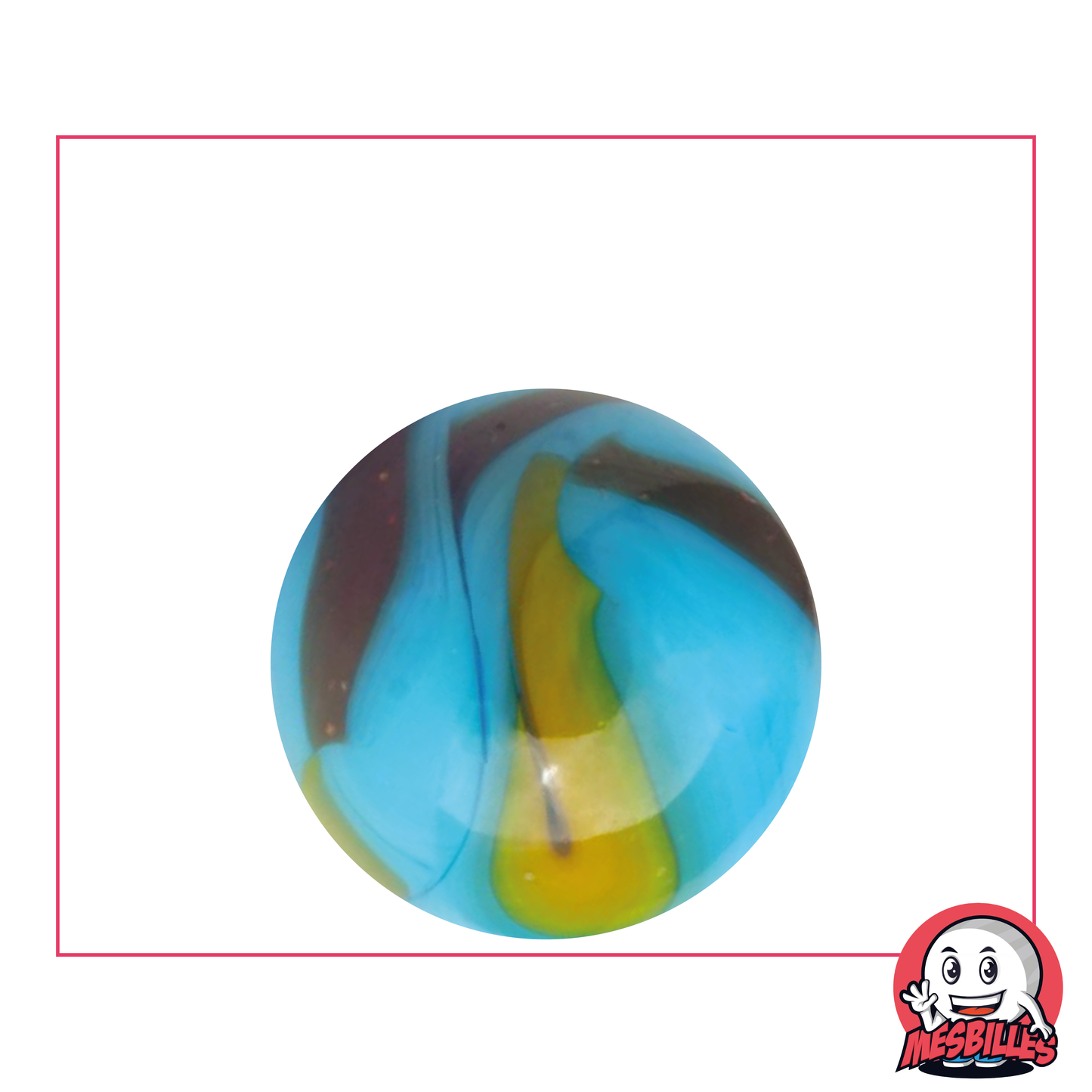Biglia Pianeta Terra opaca di colore blu con tracce di nero da 25 mm - MieiBiglie
