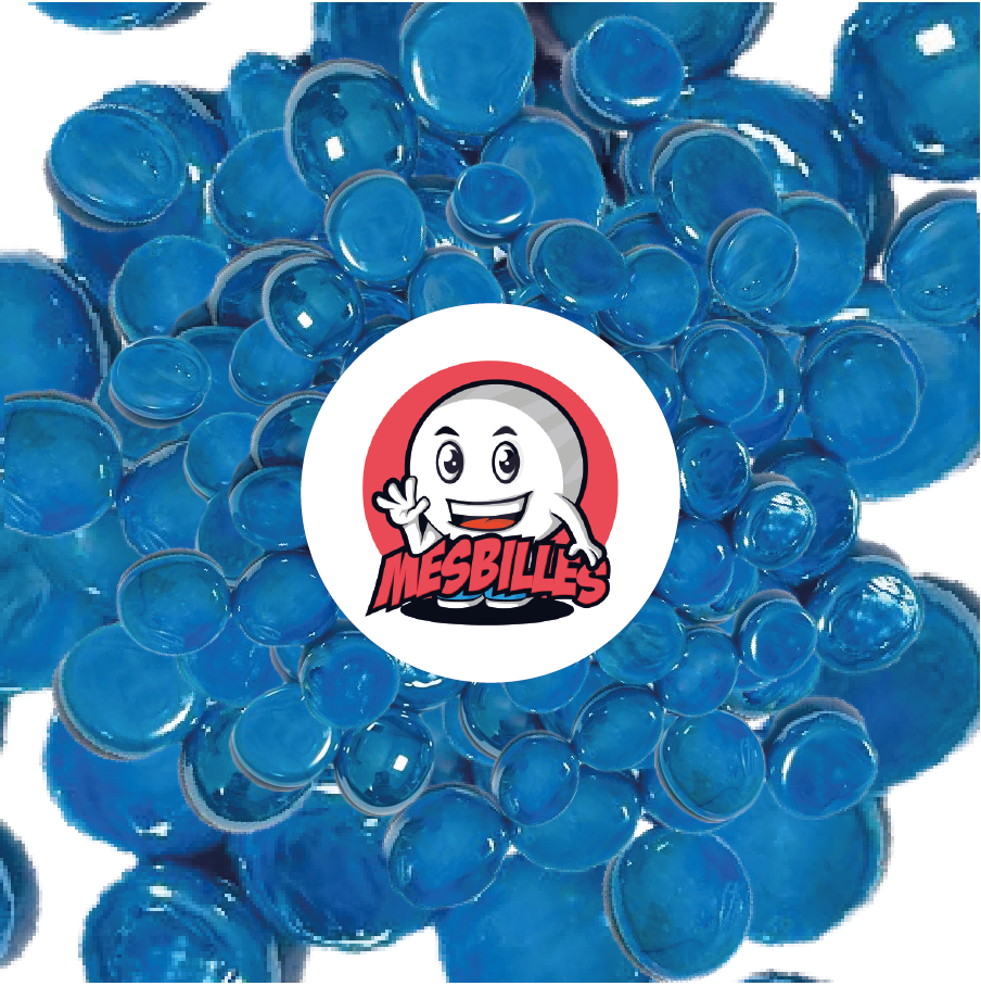 1 Biglia piatta 18 mm Lucido Blu Chiaro