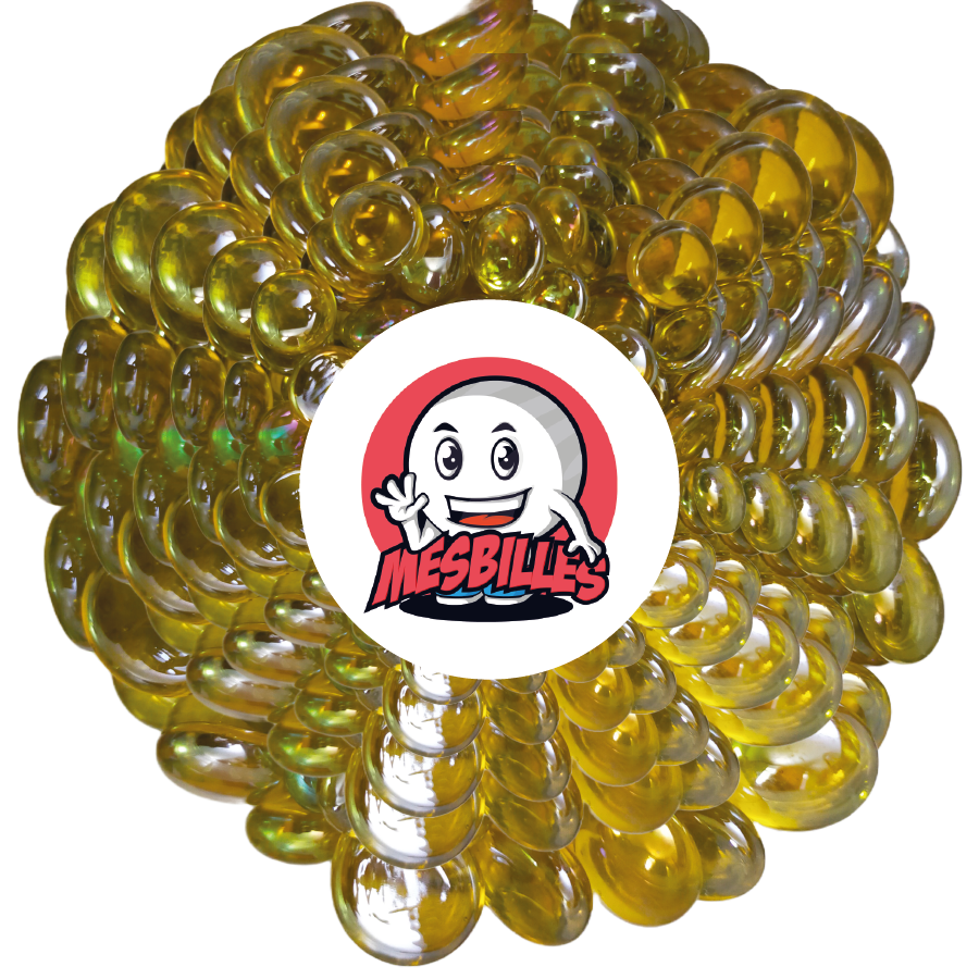1 Biglia piatta 18 mm Iridescente Gialla