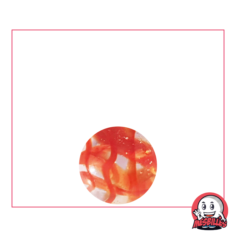 Biglia ROSSA 14 mm, biglia in vetro traslucido attraversata da striature colorate - MieiBiglie
