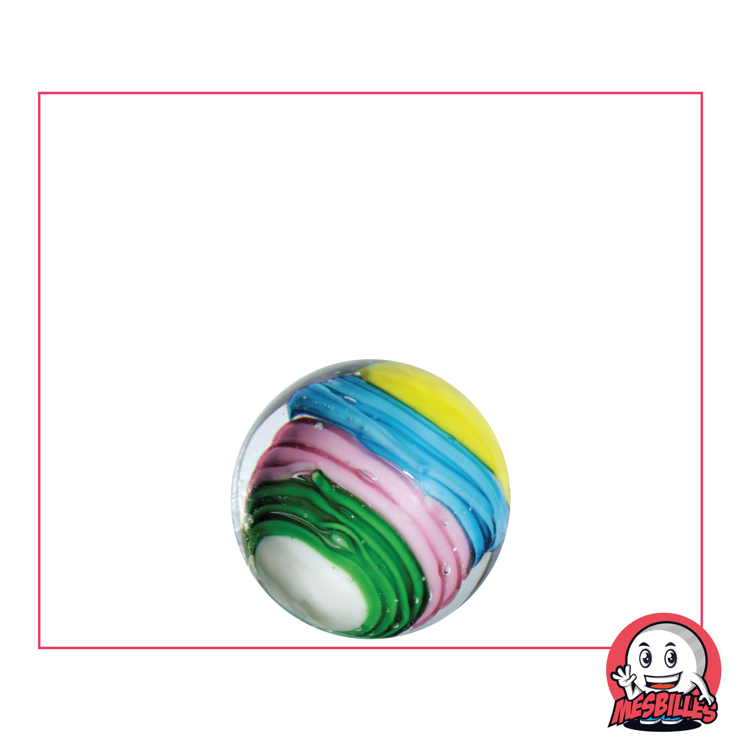 Biglia Art Spiralo Azzurro 16 mm di alta gamma, traslucida e con strati di colori tra cui l'azzurro