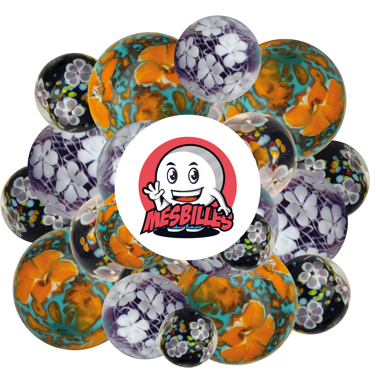 1 Biglia Arte Tappeto Floreale Arancione 22 mm