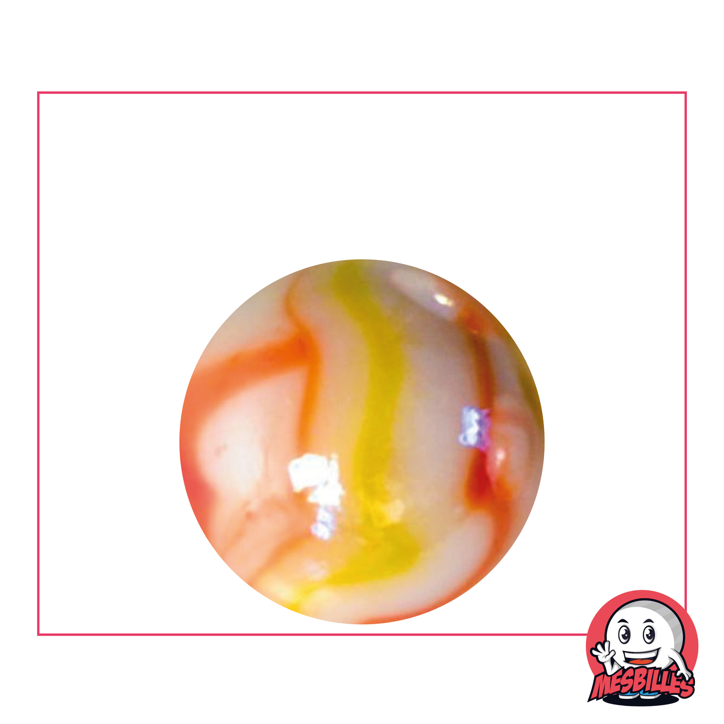Biglia Tigre Arancione 25 mm aspetto porcellana bianca brillante e onda arancione per un look esotico