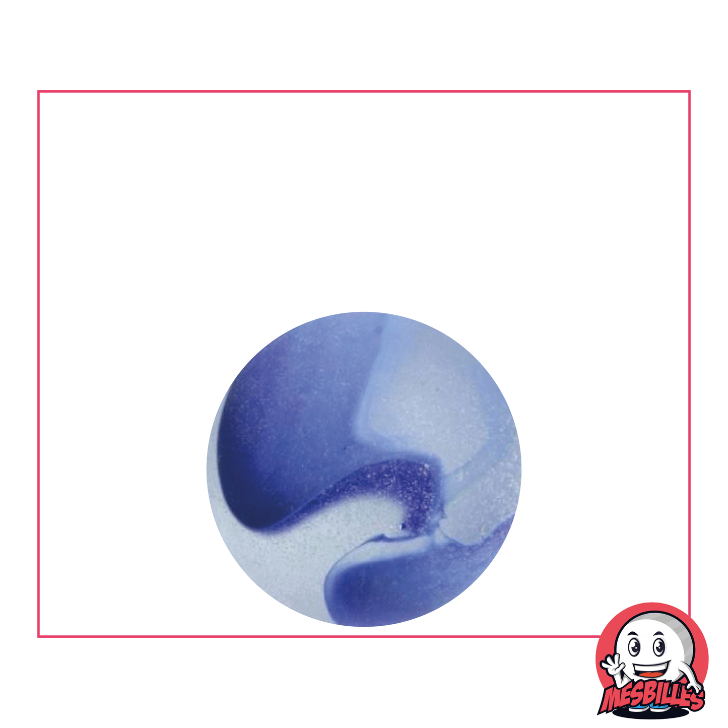 MieiBiglie - Biglia in vetro satinato, Biglia Satinata striata di Blu 22 mm