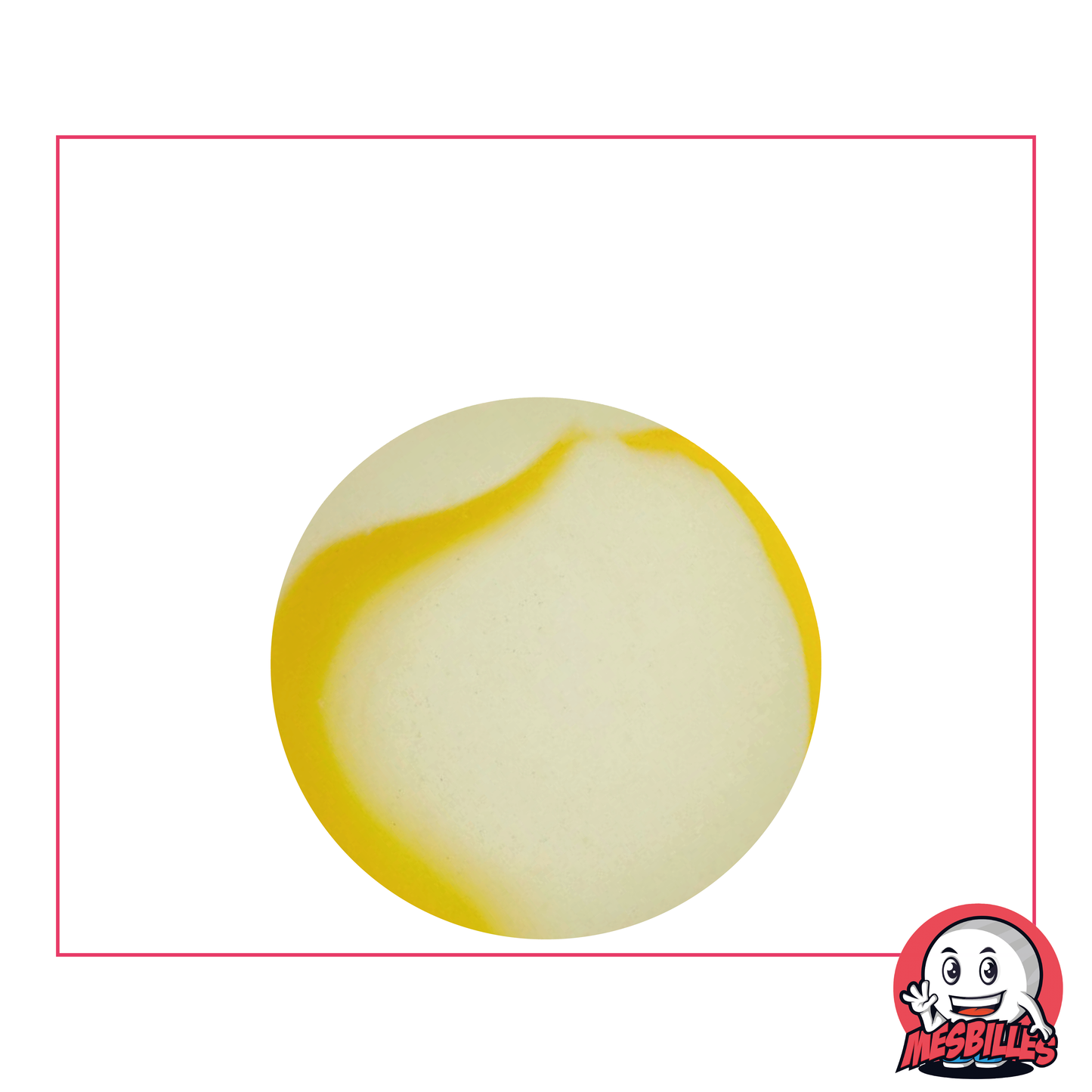MieiBiglie - Biglia in vetro Satinata, Biglia Satinata striata di Giallo 25 mm