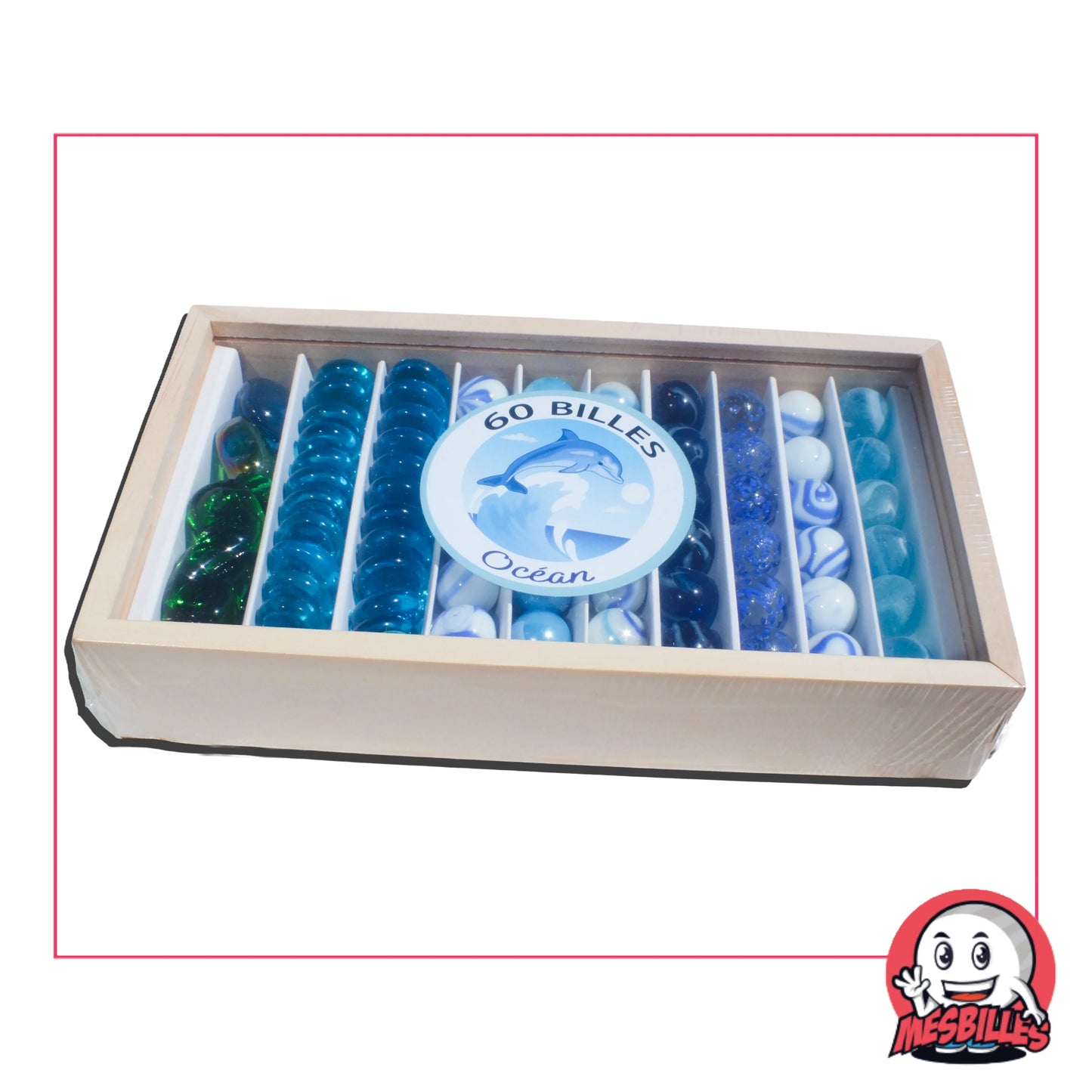 Confezione da 60 biglie Ocean Kim'Play di MieiBiglie