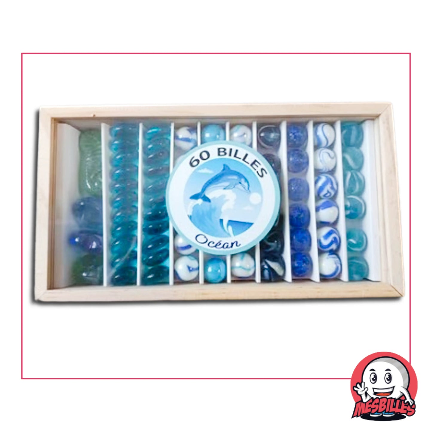 Confezione da 60 biglie Ocean Kim'Play di MieiBiglie