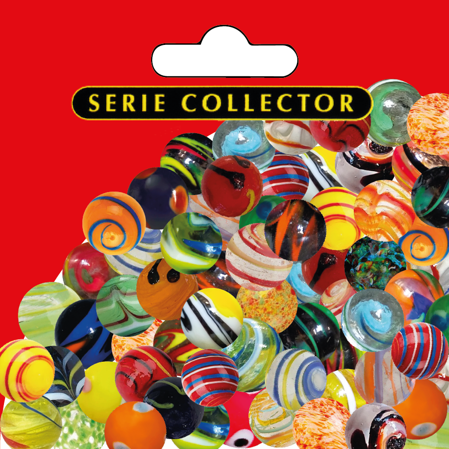 Immagine della collezione di biglie Collector Kim’Play – biglie multicolori, striate, marmorizzate e vintage, della serie cult proposte singolarmente