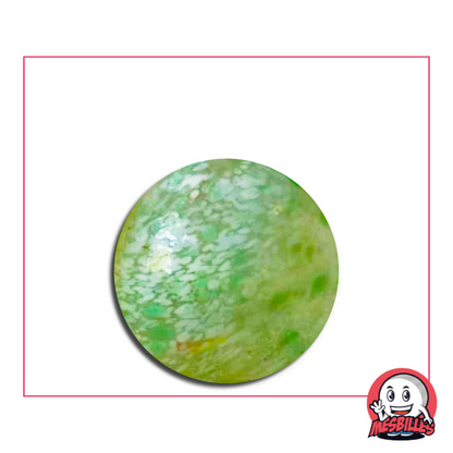 Biglia verde puntinata da 25 mm – effetto perlato e riflessi luminosi, perfetta per creazioni artistiche o collezioni tematiche sulla natura