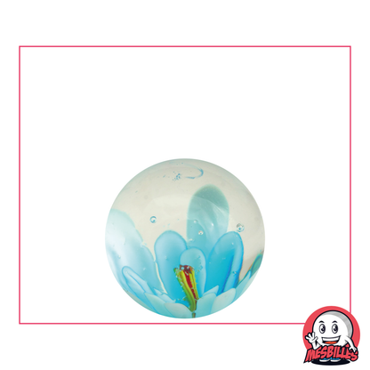 Biglia Art Fiore, in vetro traslucido e fiore turchese in 3D incastonato al centro - MieiBiglie