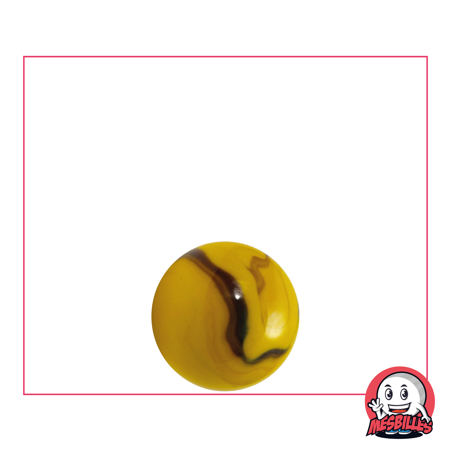 Biglia Ape opaca gialla striata di marrone da 14 mm