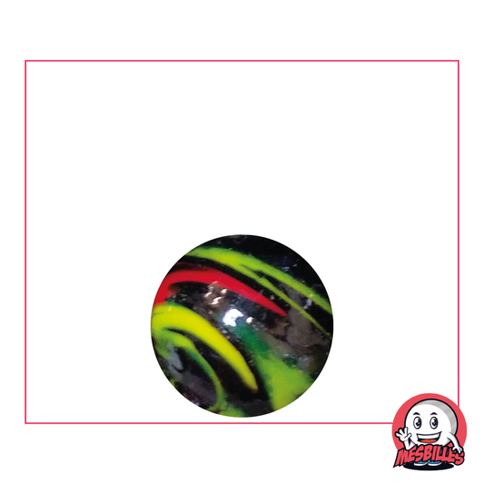 Biglia Diabolic Gialla 16 mm, un gioiello opaco nero striato di giallo per gli spiriti maliziosi