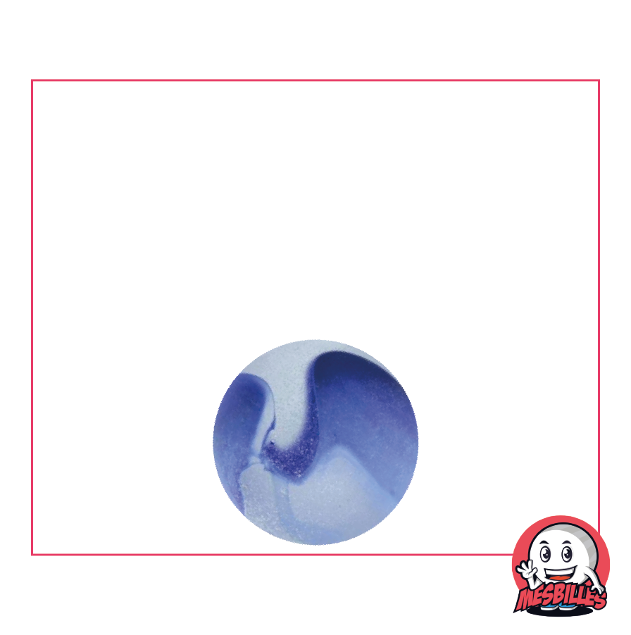 MesBilles - Biglia in vetro Satinata, Biglia Satinata striata di Blu 14 mm