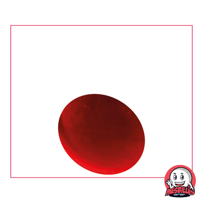Biglie molto grandi di colore rosso, biglie piatte in vetro traslucido, biglie cinesi da 3 cm