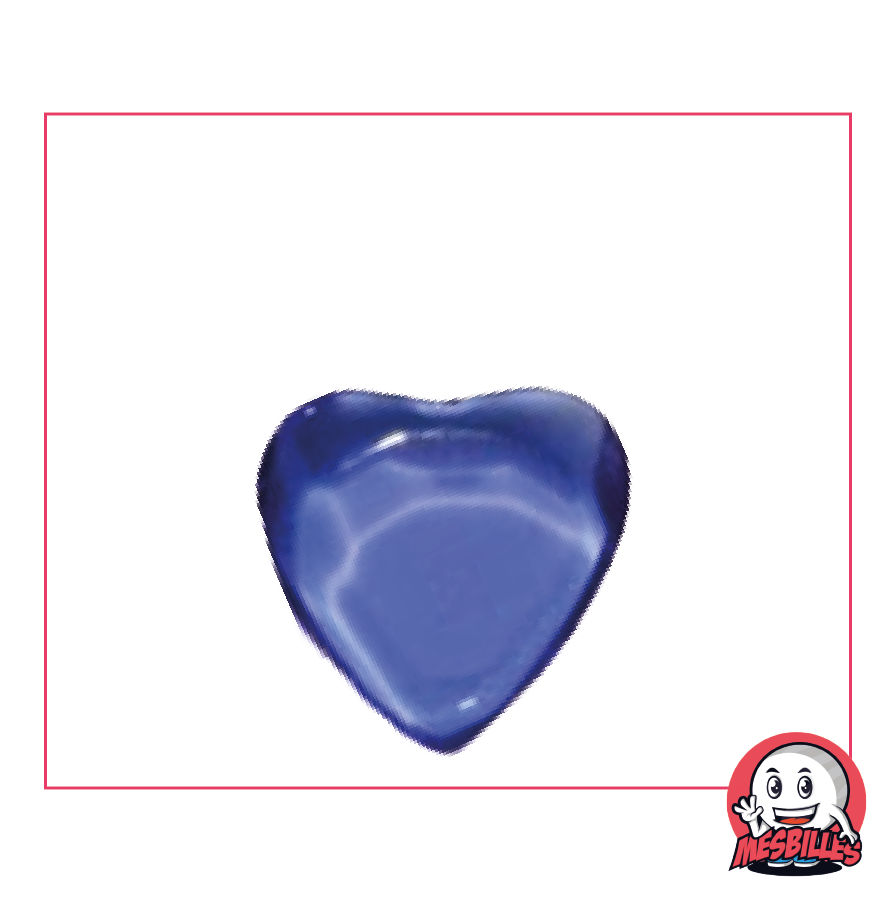 Biglia Extra-Piatta Cuore in Vetro Traslucido Blu-Scuro - MieiBiglie