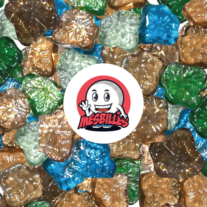 Logo MesBilles su Biglie Piatta Foglie d'acero in vetro Brillante di Colori