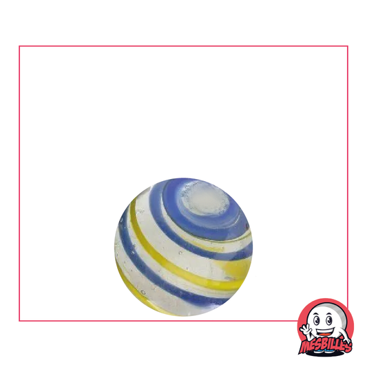 Ciclone giallo e blu di Kim'Play in vetro traslucido da 16 mm - Il tuo fenomeno meteorologico personale firmato MieiBiglie