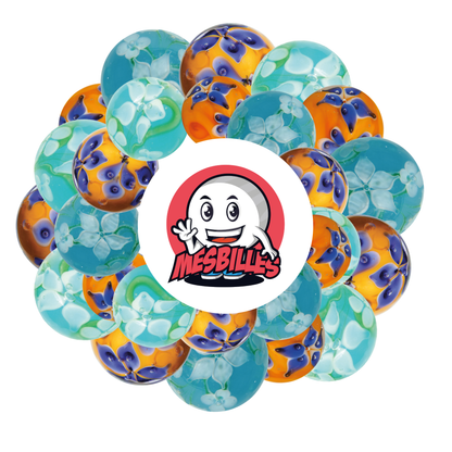 1 Biglia Art Corona Fiorita Blu 16 mm