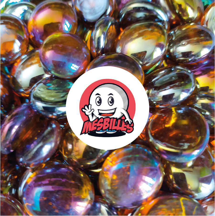 1 Biglia Piatta 12 mm Iridescente Ambra