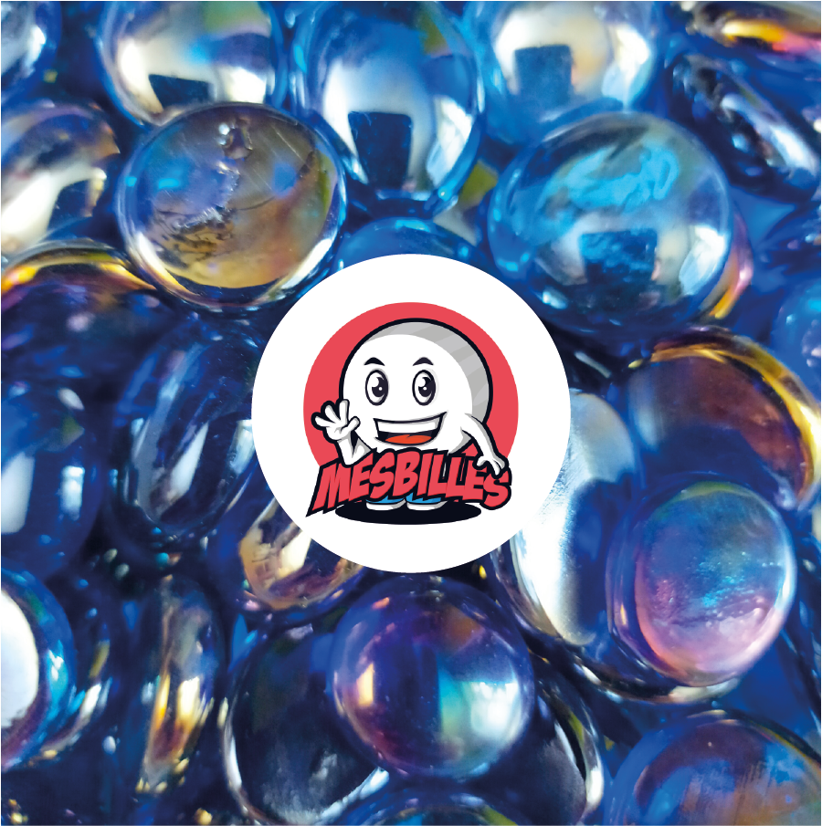 1 Biglia Piatta 12 mm Iridescente Blu-Chiaro