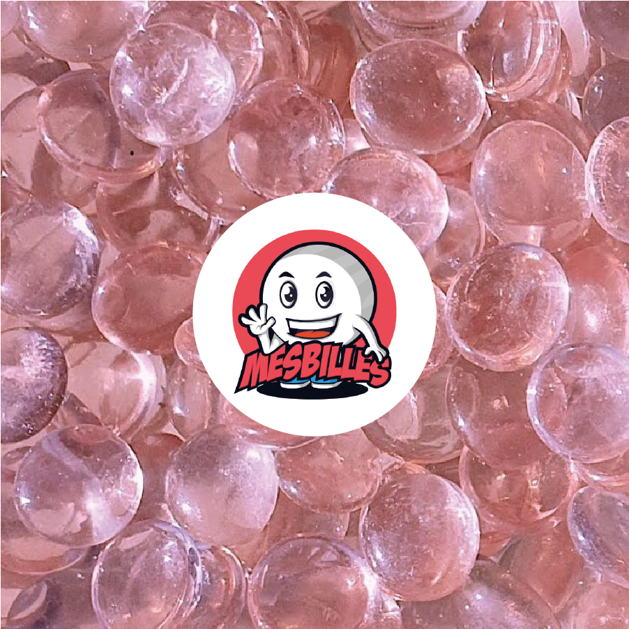 1 Biglia piatta 18 mm Lente Rosa Chiaro