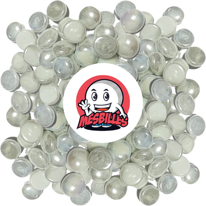 1 Biglia piatta 18 mm Lucido Bianco