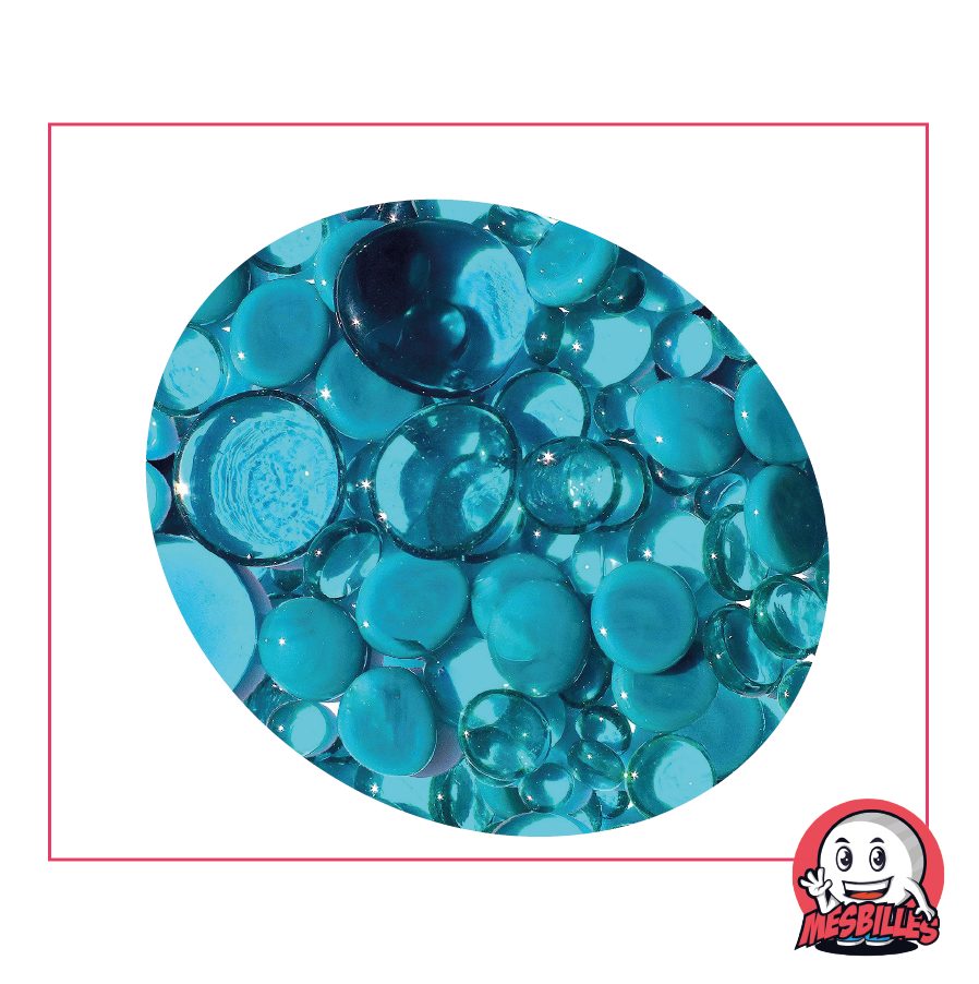Biglie Piatta in vetro blu anatra, trasparente e opaca, da 12 mm a 30 mm