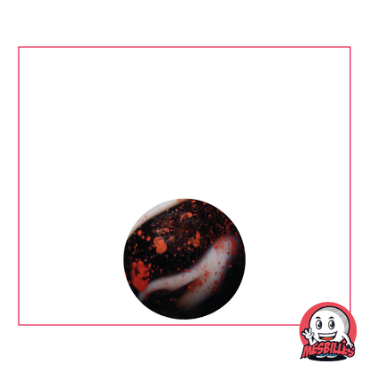 Biglia Dracula 14 mm in vetro opaco bianco rosso macchiato di nero - MieiBiglie