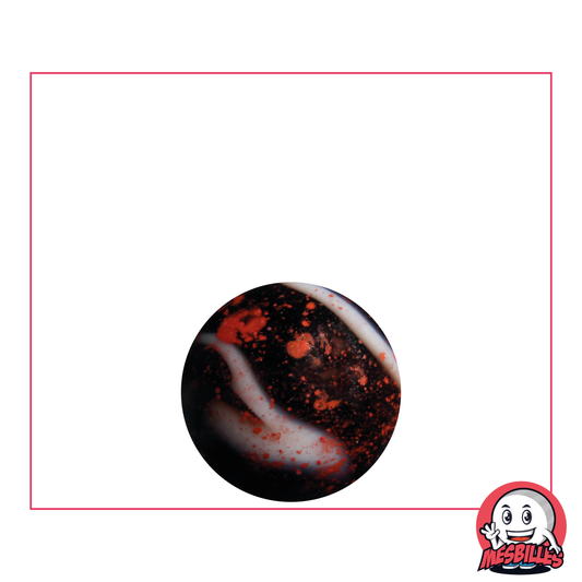 Biglia Dracula 16 mm in vetro opaco bianco rosso macchiato di nero - MieiBiglie